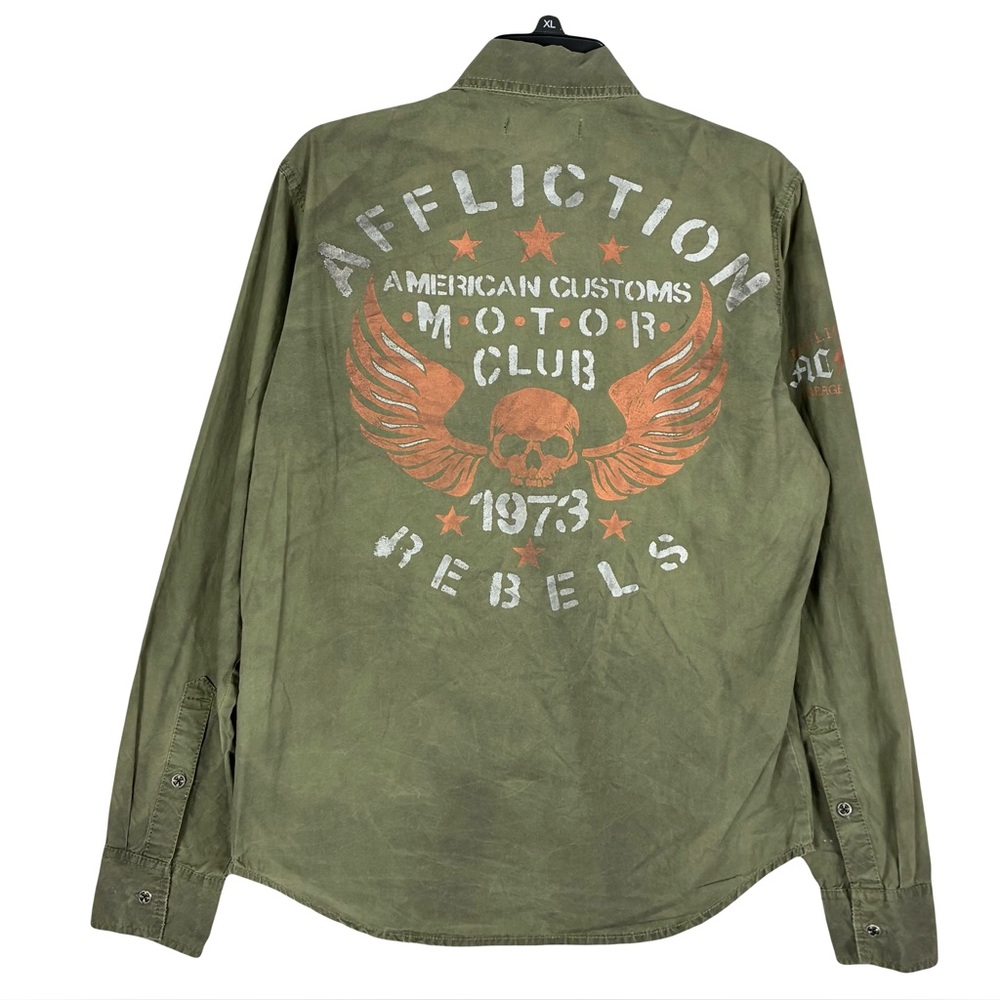Affliction Premium American Customs Motor Club 1973 Rebels Shirt Size Small